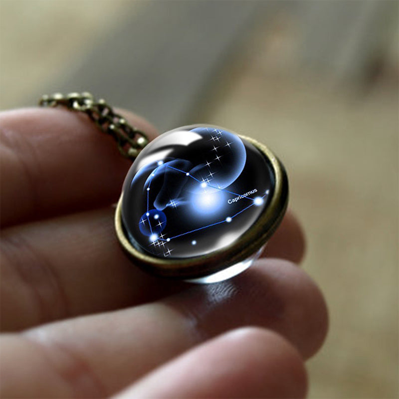 12 Zodiac Signs Guardian Glass Pendant