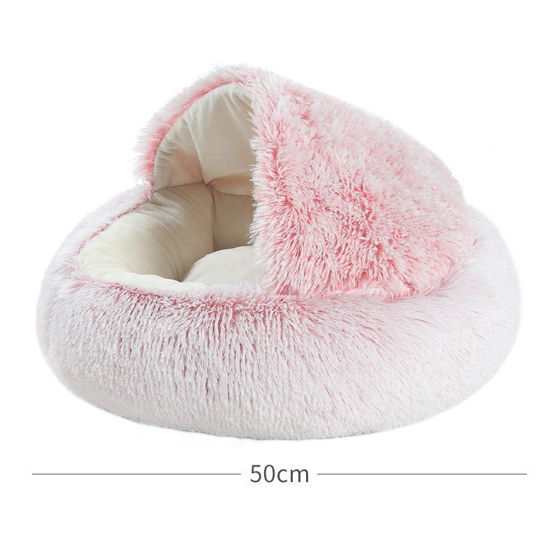 2-in-1 Cozy Dog Cuddle Cave Bed for All Seasons
