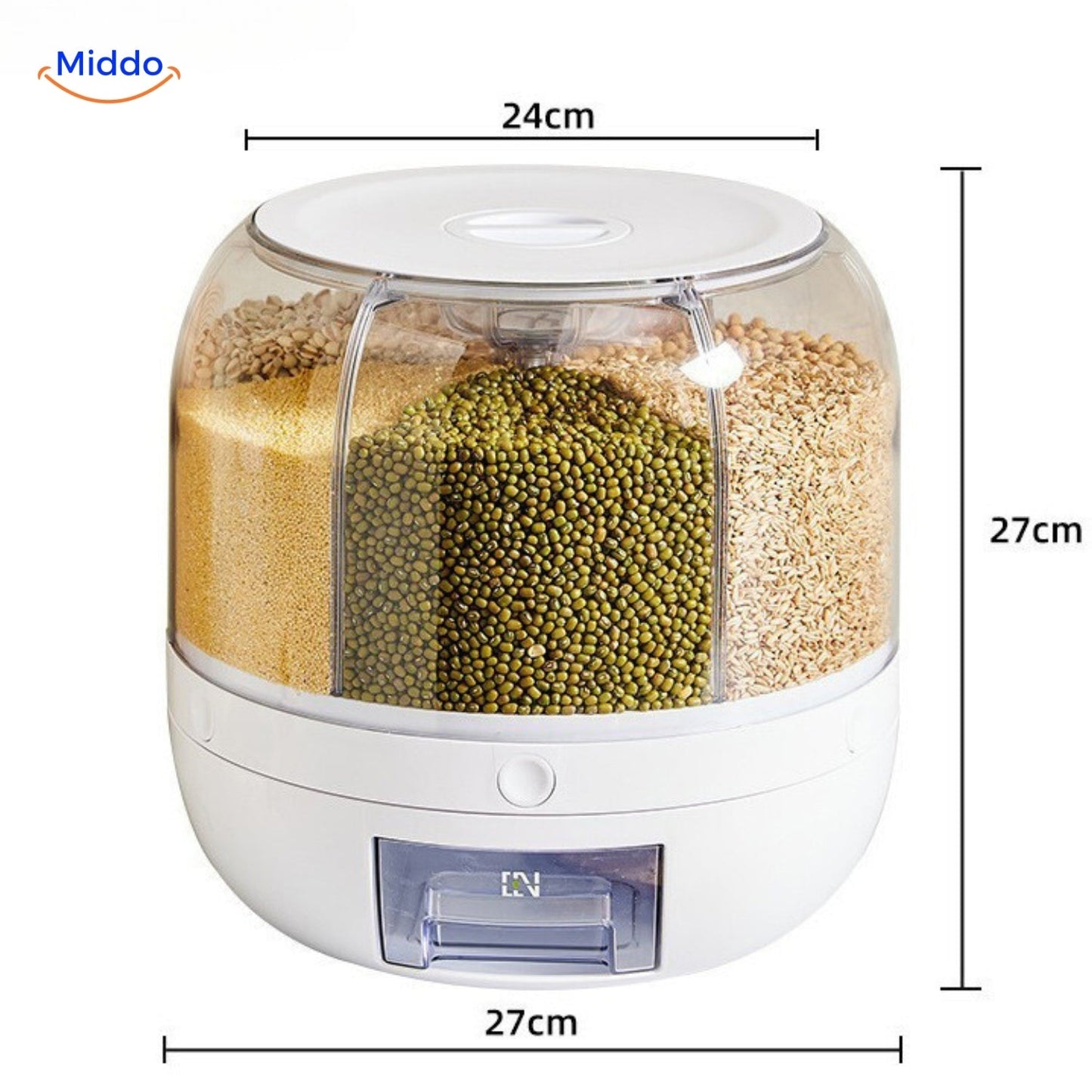 360° Rotating Grain Dispenser - Ensures an Organized and Efficient Kitchen Layout