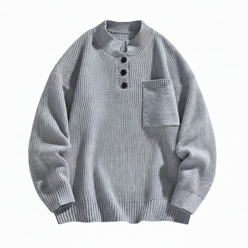 Pocket Henley Sweater for Men