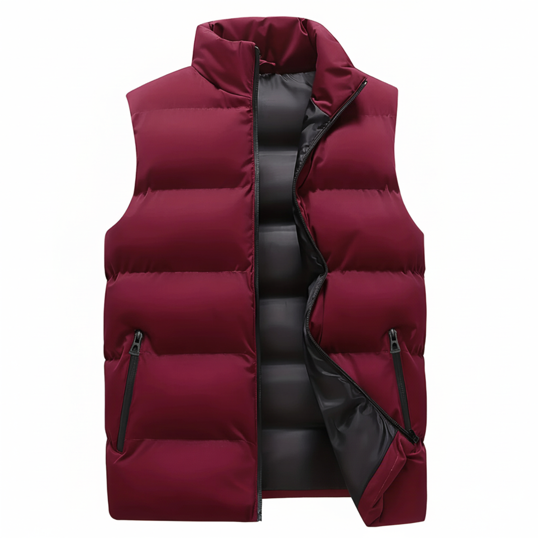 Zip Up Padded Puffer Vest for Men