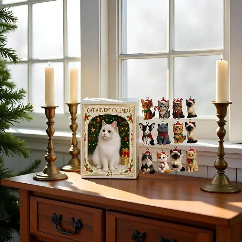 Advent Calendar with 24 Cheerful Cats