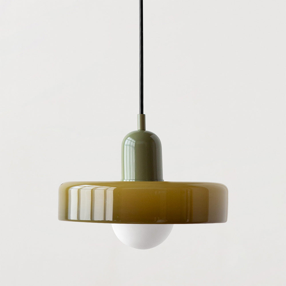 Bauhaus Hanging Lamp Made of Colored Glass – Modern Lamp for Living Room and Chandelier with Adjustable Length