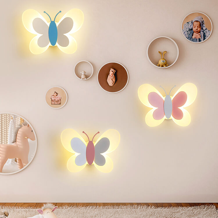 Butterfly-Shaped LED Wall Lamp with Warm Light