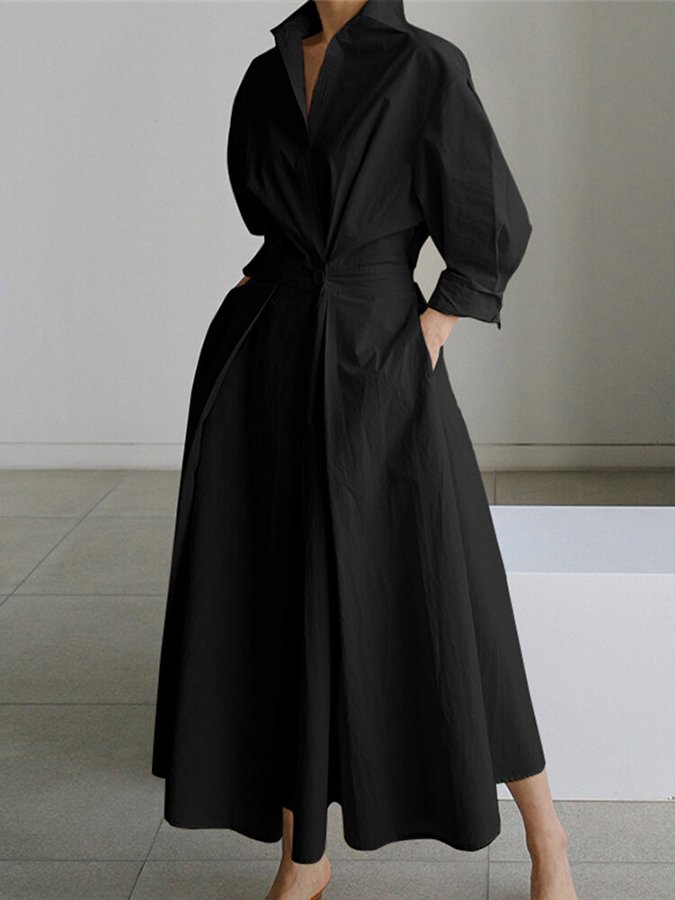 Image of Cara | Women's V-Neck A-Line Midi Dress