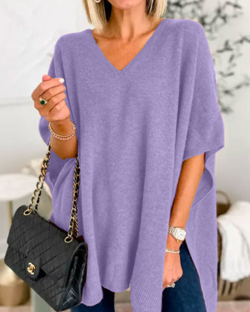 Image of Carmen | Women's Oversized V-Neck Sweater