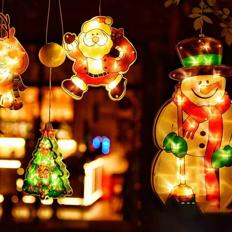 Christmas Window Lights — Compact Dual-Sided Festive Glow, Warm Indoor and Outdoor Lighting