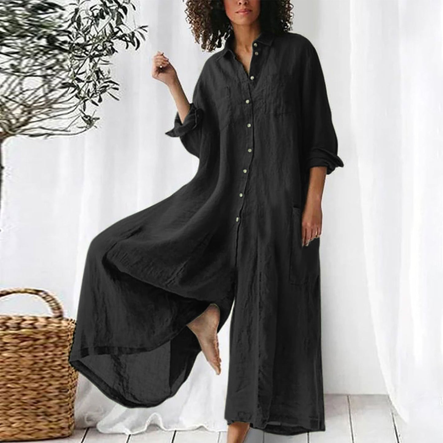 Image of Connie | Women's Button-Down Maxi Dress