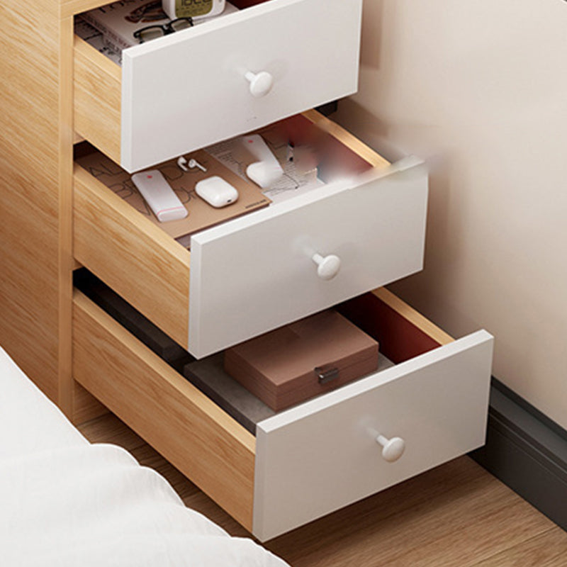 Contemporary Scandinavian Square MDF 2-Drawer Bedroom Nightstand