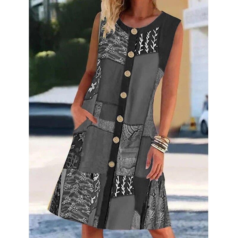 Image of Ellen | Women's Sleeveless A-Line Midi Dress