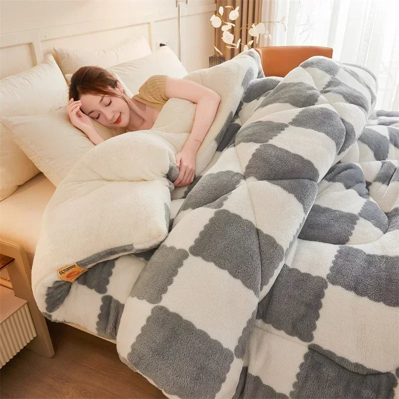 Extra Thick Cozy Quilt Weighted Blanket for Winter