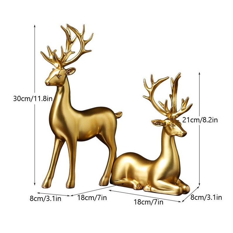 FleekFit | Golden Couple Deer Figurines