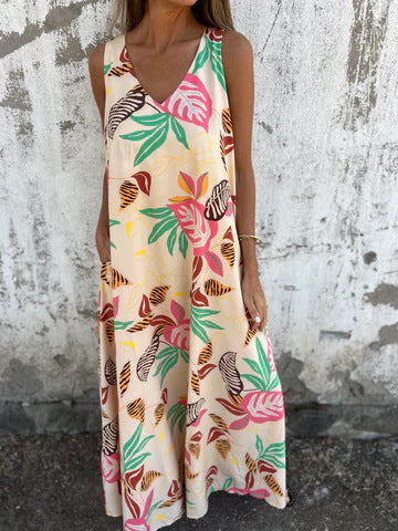 Image of Gale | Women's Sleeveless V-Neck Maxi Dress