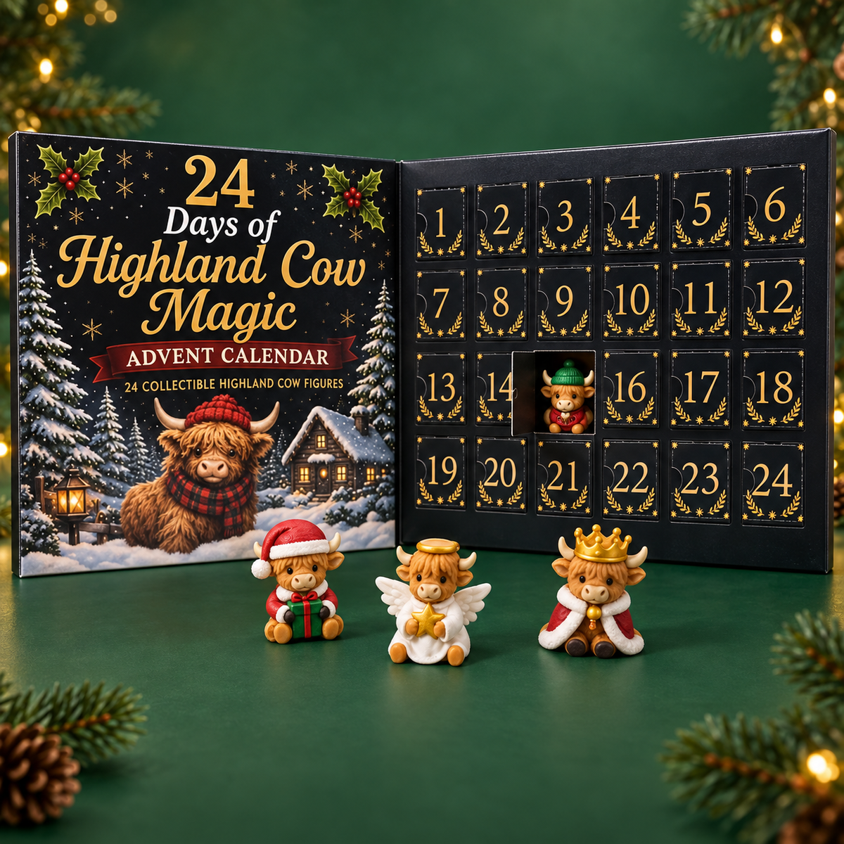 Highland Cow Christmas Countdown Advent Calendar