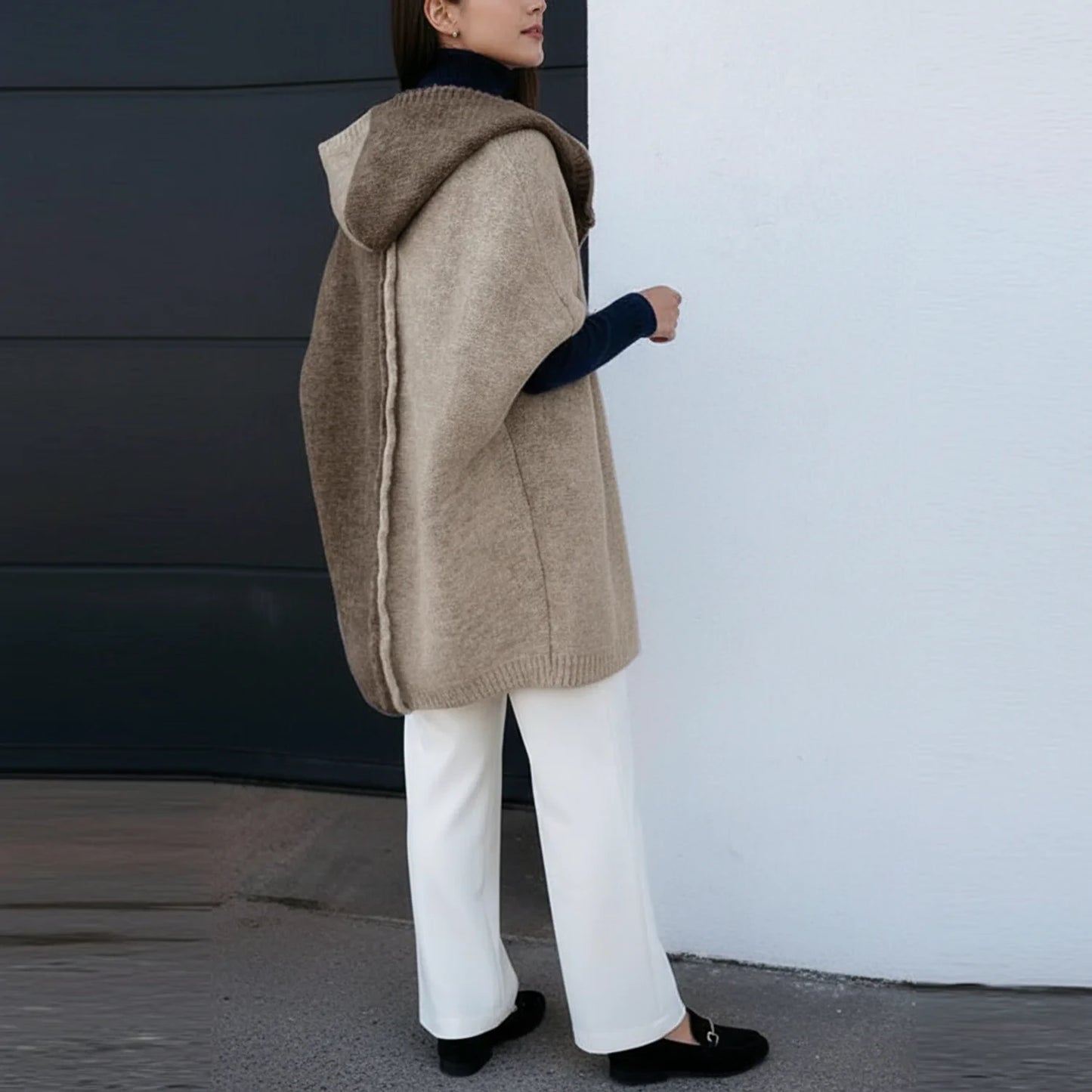 Hooded Knit Cardigan for Women AI replaced image