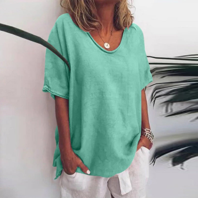 Image of Kiara | Women's Oversized V-Neck Blouse