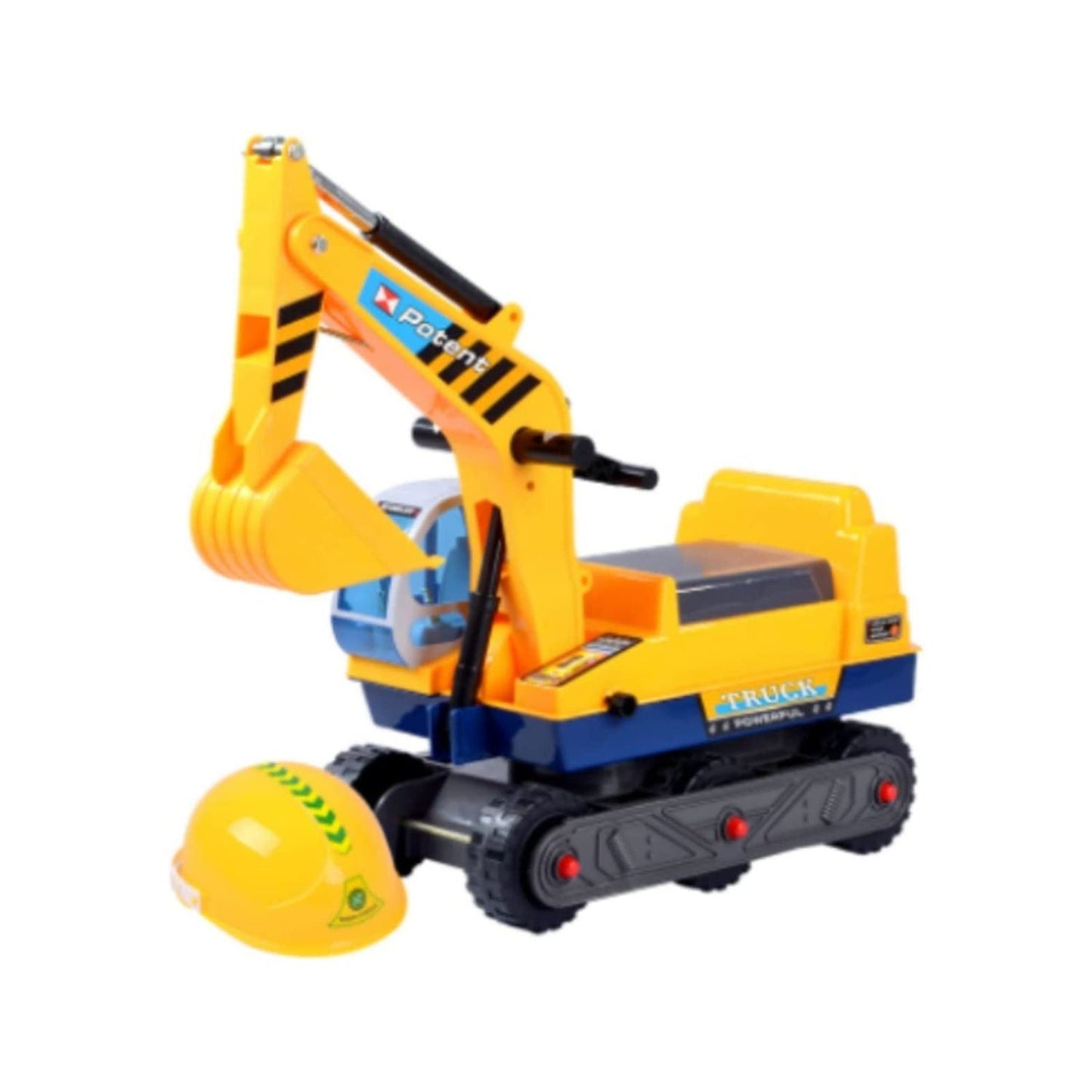Kids Ride On Digger Toy - Helmet Included, Load Capacity 30kg