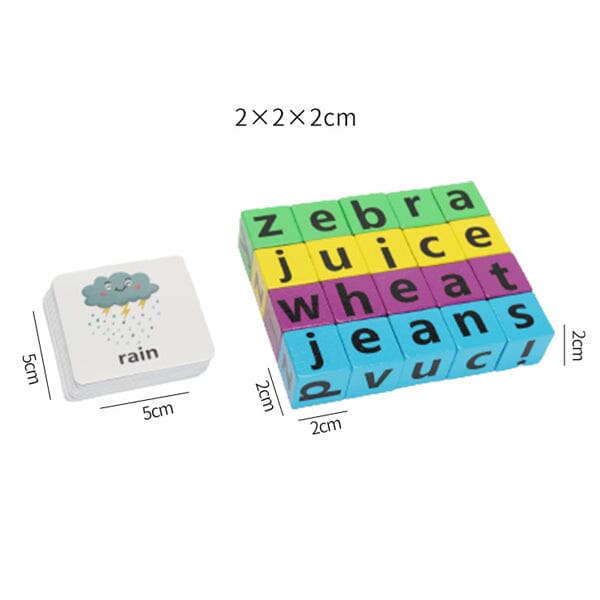 Kids Wooden Alphabet Spelling Game & Puzzle Set