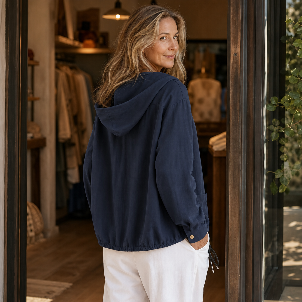 Lightweight Drawstring Hooded Jacket