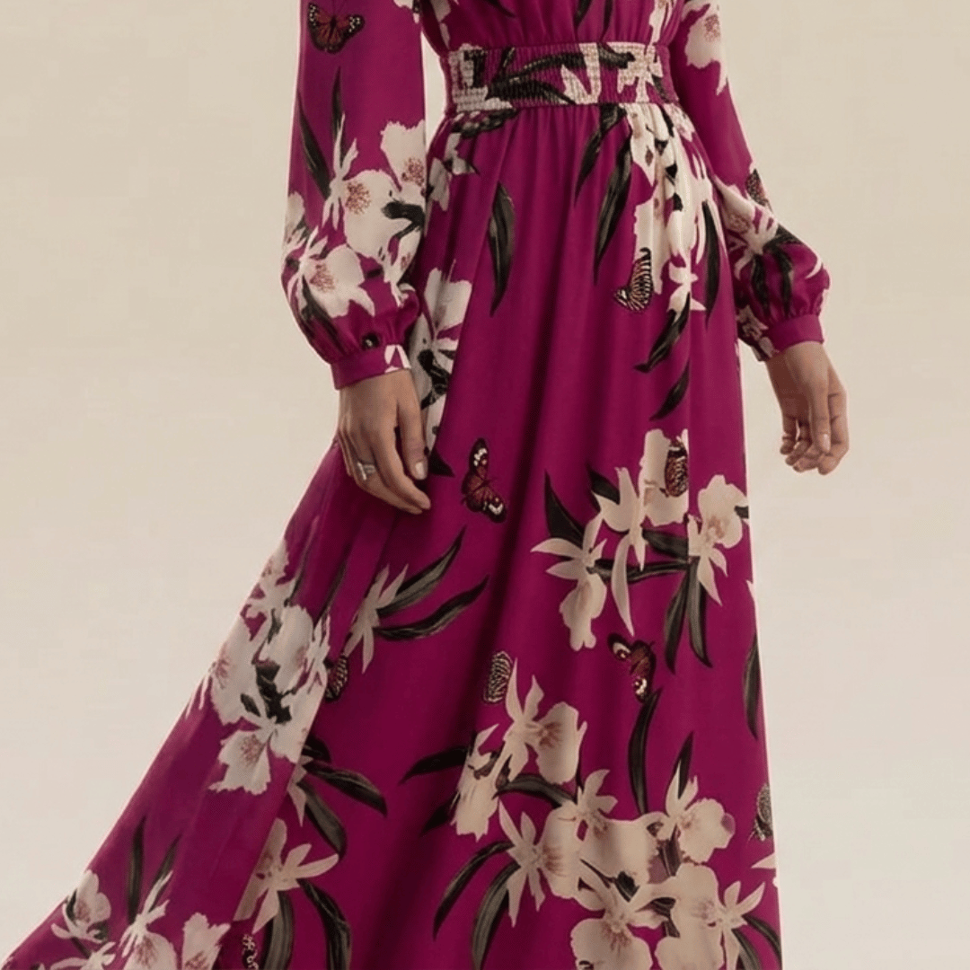 Long Sleeve Floral Maxi Dress for Women - Image 3