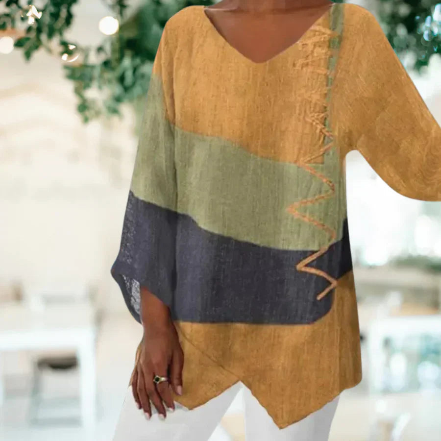 Image of Megan | Women's V-Neck Long Sleeve Blouse