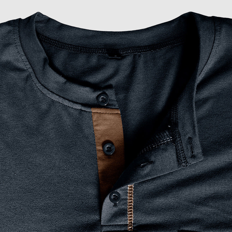 Men's Long-Sleeve Henley Shirt – Stylish Everyday Comfort