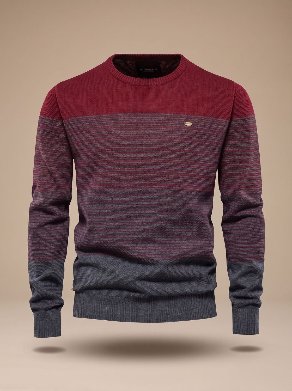 Men's Striped Colorblock Crew Neck Knit Pullover Sweater