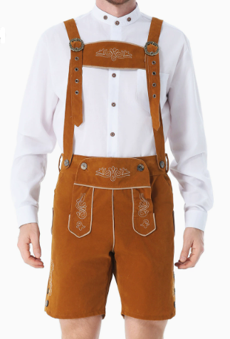 Men's Traditional Outfit with Lederhosen and Stylish Hat