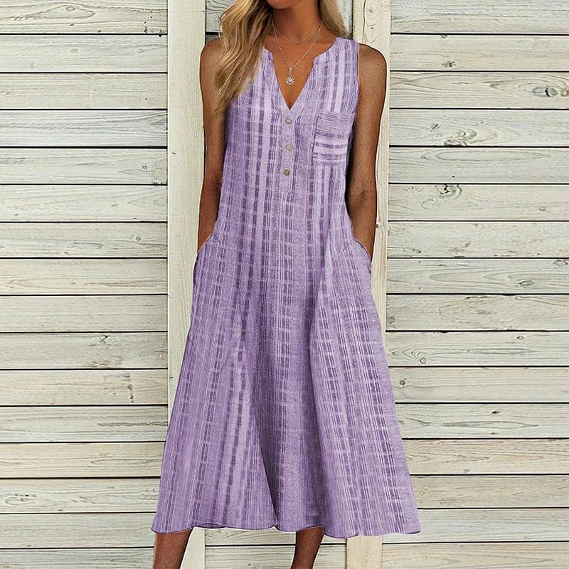Image of Mia | Women's Sleeveless A-Line Midi Dress