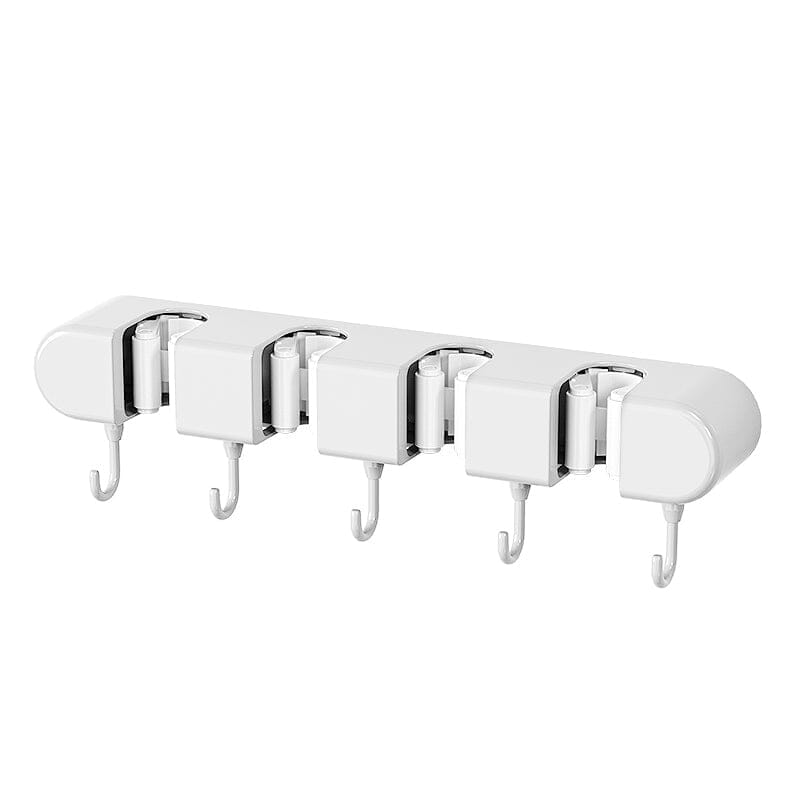 Multifunctional Wall-Mounted Mop & Broom Holder with Hooks