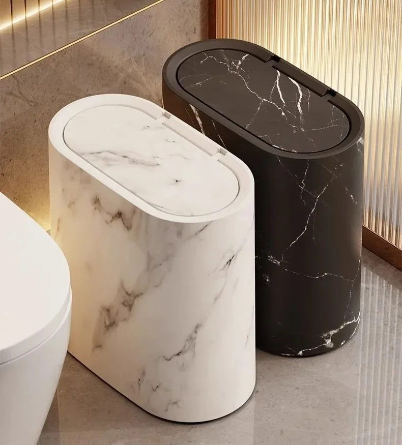 Nordic Marble Pattern Trash Can