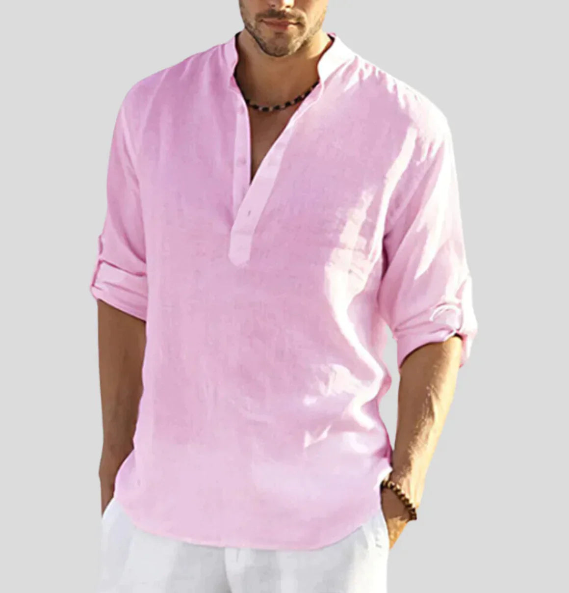 Image of Odin | Men's Band Collar Casual Shirt