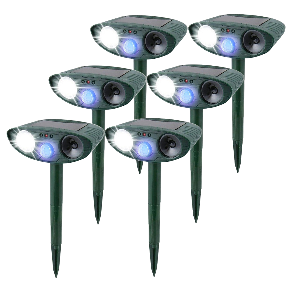 Powered Ultrasonic Rabbit Repeller with Flashing Light