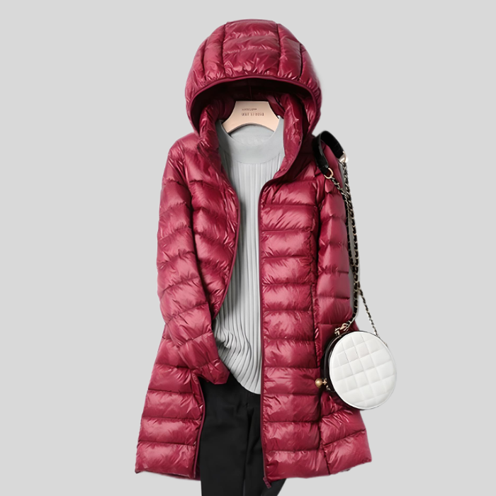 Puffer Winter Jacket with Zipper and Side Pockets
