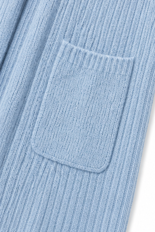 Ribbed Open-Front Duster Cardigan
