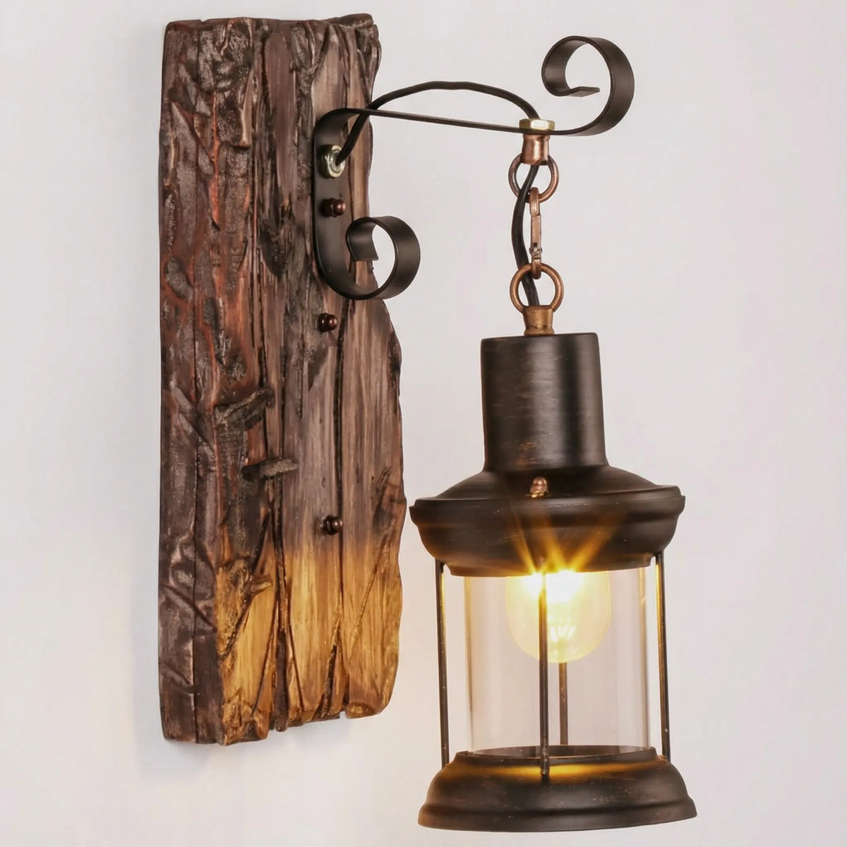Rustic Cylindrical Wall Sconce