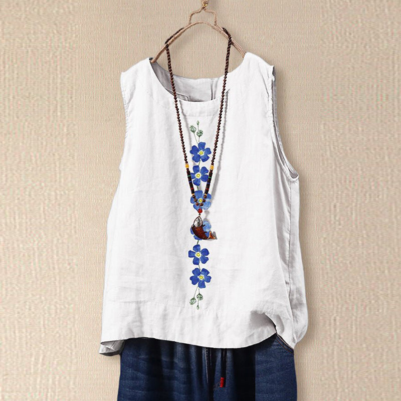 Image of Sloane | Women's Sleeveless Floral Blouse