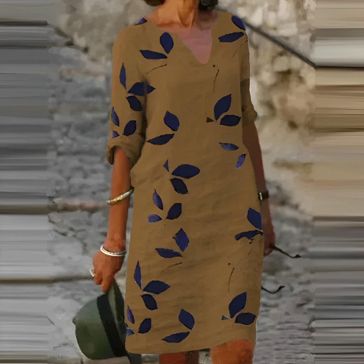 Image of Tessa | Women's V-Neck A-Line Midi Dress