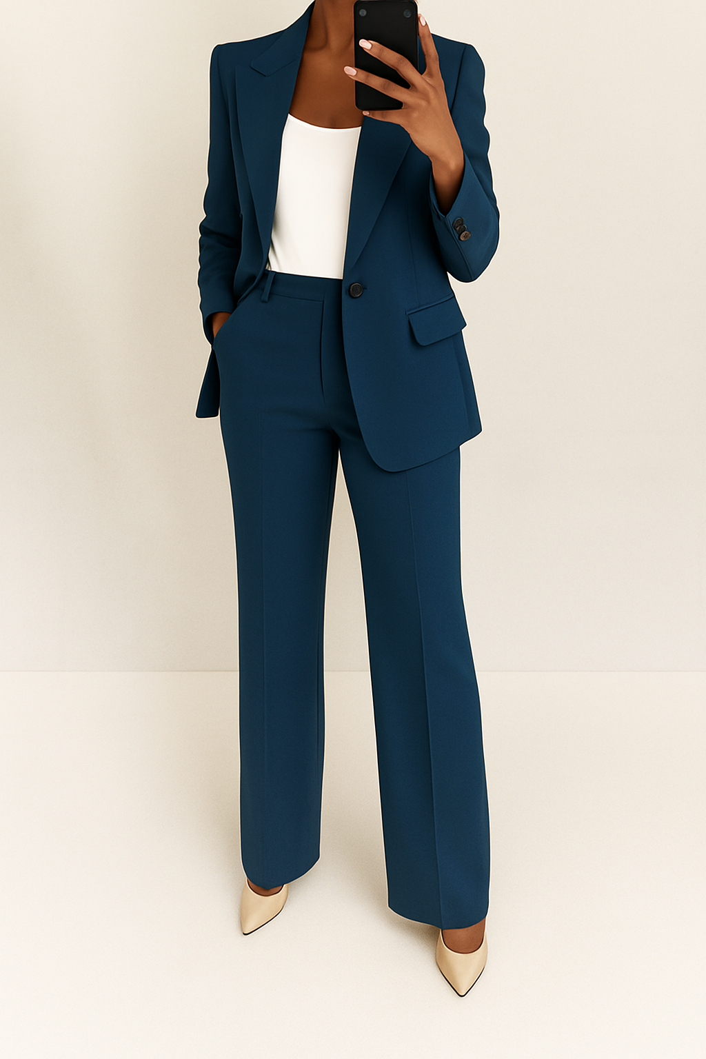 Two-Piece Women's Set with Tailored Fit – Versatile Suit with Pants Made from Polyester Blend for Women in Various Colors