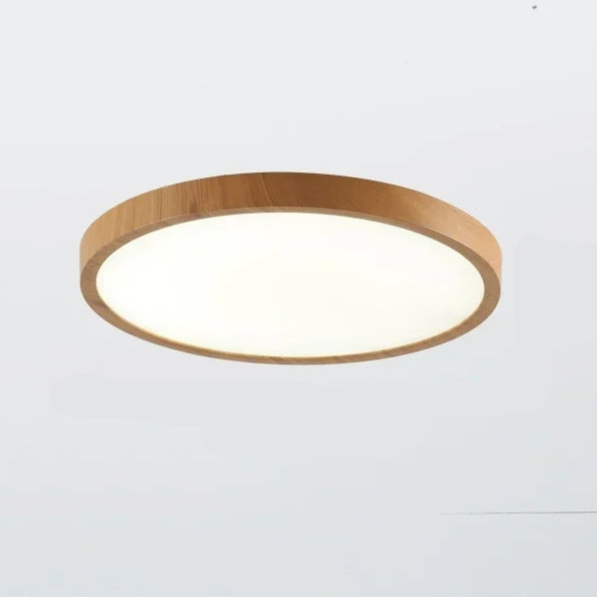 Ultrathin Walnut Circular Ceiling Light for Modern Style