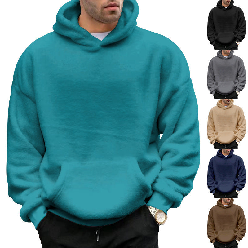 Unisex Cozy Teddy Fleece Hoodie with Kangaroo Pocket and Oversized Fit