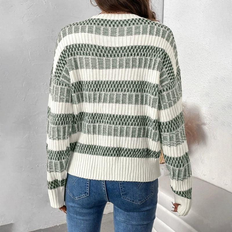 Women's Autumn/Winter Relaxed-Fit Round-Neck Sweater
