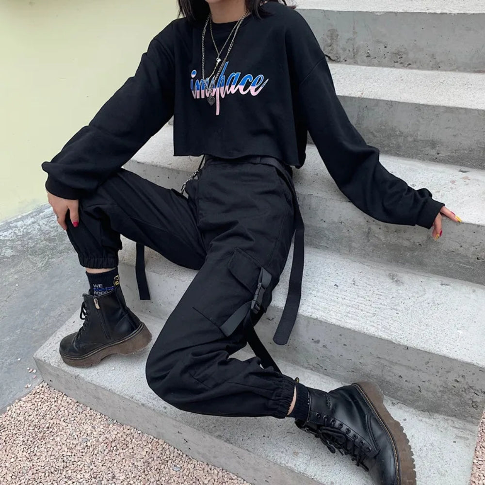 Women's High-Waisted Cargo Pants - Everyday Streetwear Comfort