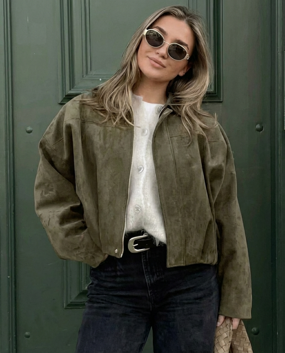 Women's Soft Oversized Suede Jacket for Everyday Style