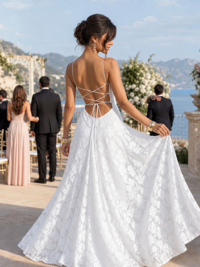 Women's Spaghetti Strap A-Line Maxi Dress