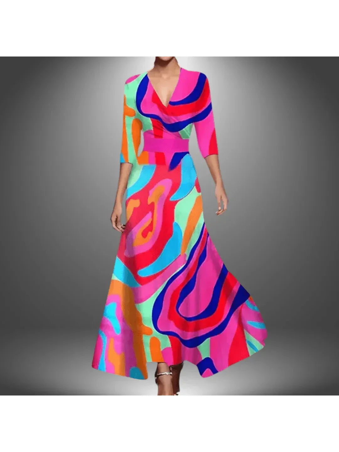 Women's V-Neck Wrap Maxi Dress