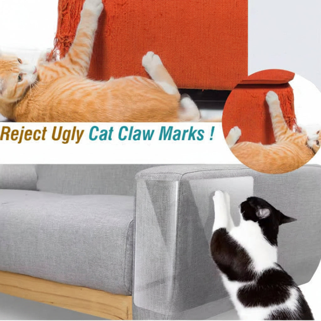10-Pack Clear Cat Scratch Furniture Protectors for Couch and Doors with Twist Pins