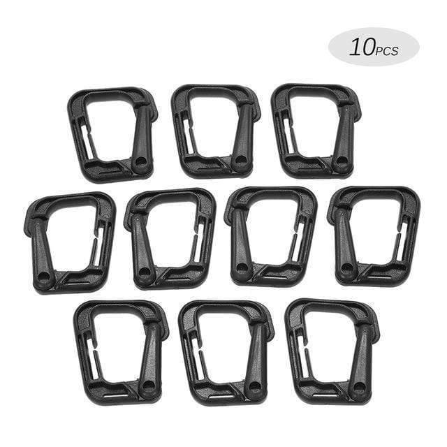 10-Pack D-Ring Locking Clips for MOLLE Webbing