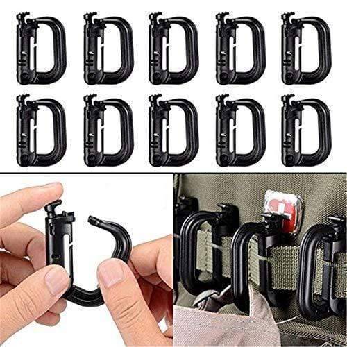 10-Pack D-Ring Locking Clips for MOLLE Webbing