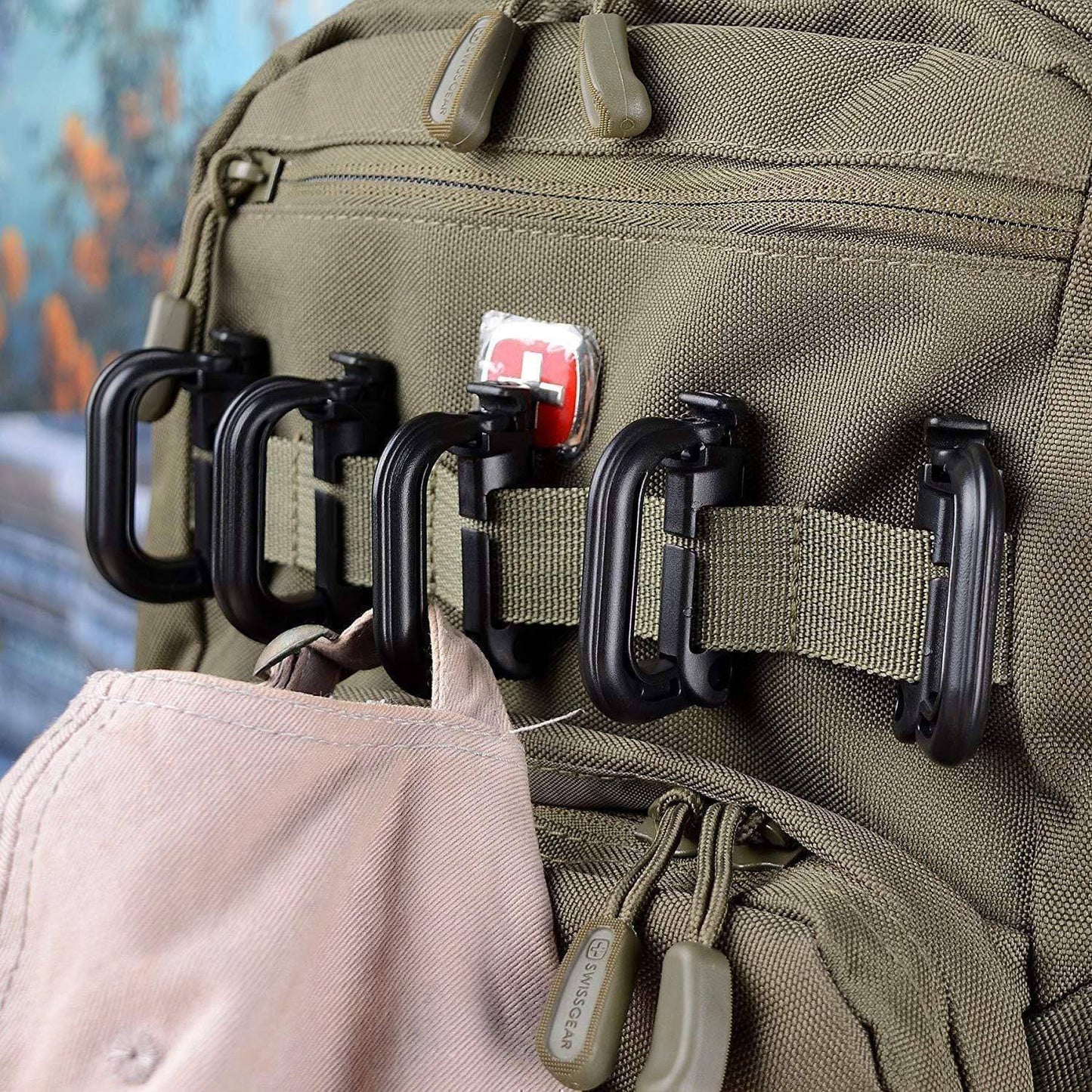 10-Pack D-Ring Locking Clips for MOLLE Webbing